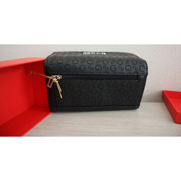 Guess E9455151 Women's Black Logo Embossed Abbas SLG Tri-Fold Wallet - Picture 2 of 7